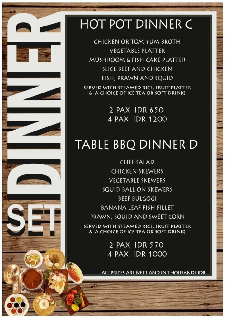 Kiki Beach Island Resort Menu 2