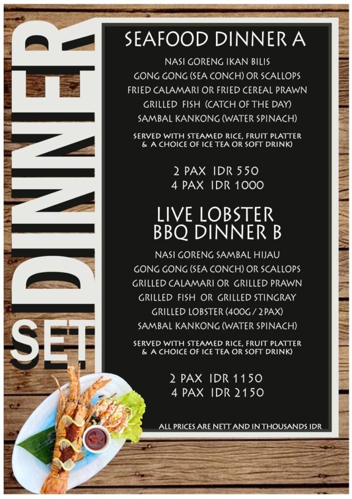 Kiki Beach Island Resort Menu 3