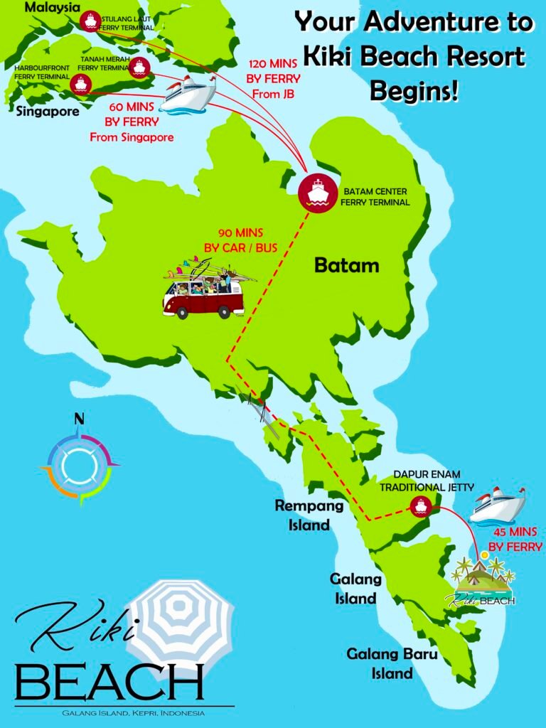 Kiki Beach Island Resort transfer route